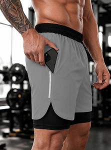 culish color block men grey sports shorts