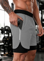 CULISH Color Block Men Grey Sports Shorts