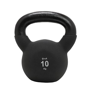 cult 10kg neoprene anti-slip grip kettlebell for home workout - black