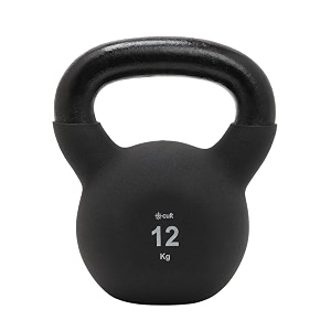 cult 12kg neoprene anti-slip grip kettlebell for home workout - black