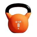 Cult 8kg Neoprene Anti-Slip Grip Colored Kettlebell for Home Workout - Orange