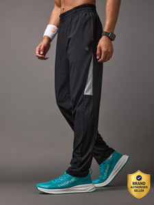 cult colorblock men black track pants