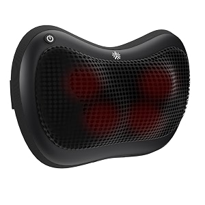 cult deep cure pillow massager shiatsu 3d kneading rollers for neck back pain relief corded electric massager