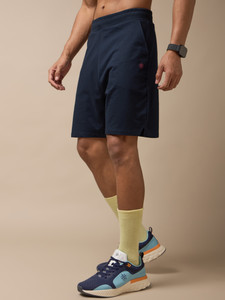 cult solid men blue sports shorts