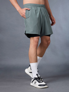 Cult Solid Men Green Sports Shorts