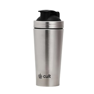 cult stainless steel gym shaker bottle 700ml  leakproof protein shaker sipper bottle for men amp women  odour-free steel shaker for pre workout amp bcaas silver