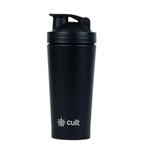 cult stainless steel shaker bottle 700ml  durable leak-proof bpa-free protein shaker with wire mixer  gym fitness travel amp daily use  lightweight amp easy to clean - silver