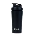 CULT Stainless Steel Shaker Bottle 700ML BPA-Free, Leakproof Gym Shaker with Wire Mixer Ball Durable, Rust-Resistant Protein Shaker Bottle for Smooth Shakes, Fitness &amp; Daily Use Unisex - Black
