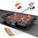 Electric Barbecue Grill Smokeless Portable Adjustable Temperature Control 2000 Watt Indoor and Outdoor Water Filled Drip Tray Removable with BBQ Hammer