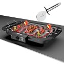 Electric Barbecue Grill Smokeless Portable Adjustable Temperature Control 2000 Watt Indoor and Outdoor Water Filled Drip Tray Removable with BBQ Pizza Cutter