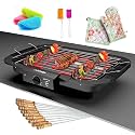 Electric Barbecue Grill Smokeless Portable Adjustable Temperature Control 2000 Watt Indoor and Outdoor Water Filled Drip Tray Removable (BBQ Full Combo)