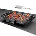Electric Barbecue Grill Smokeless Portable Adjustable Temperature Control 2000 Watt Indoor and Outdoor Water Filled Drip Tray Removable with Cheese Grater
