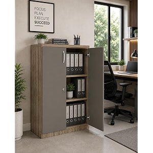 culture office file cabinet storage with 3 shelf made with greenlam mfc boards size 48inch height x 30inch width x 18inch depth colour- lorraine walnut with bronze