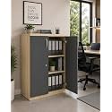 Culture Office File Cabinet Storage with 3 Shelf Made with Greenlam MFC Boards Size 48inch Height x 30inch Width x 18inch Depth Colour:- Oak with Gothic Grey