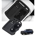 Cup Holder Insert & Wireless Charging Protective Mat for Hyundai Palisade 2027 2026, Center Console Interior Accessories Cup Holders & Wireless Charger Cover Pad for 2026-2027 Palisade, Black