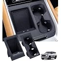 Cup Holder Insert &amp; Wireless Charging Protective Mat for Nissan Armada 2026 2025, Center Console Interior Accessories Cup Holders &amp; Wireless Charger Cover Pad for 2025-2026 Armada, Black