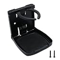 Cup Holders 304 Stainless Steel Adjustable Cup Holder Folding Cup Holders for Car Home Trucks RVs Vans Boats Campers Caravans Yacht（Black）