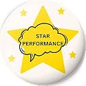 Cup of Joy Star Performance Printed Round Button Badges | Students Colleges Classes Office Small Business Entrepreneur Men &amp; Women Batches for Bags, Backpack (STAR003)