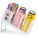 Cup and Lid Holder, Disposable Paper Cup Dispenser with Coffee Pod Straw Storage Basket, Countertop Coffee Cup Holder for Coffee Stations, Bars, Break Rooms, Living Rooms, Parties (White)