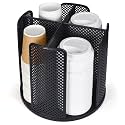Cup and Lid Organizer, Coffee Cup Holder for 5-16oz Disposable Cups, Black
