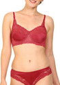 Cup's-In Bra & Panty Set Self Design Red Lingerie Set
