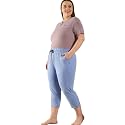 CUPID Woman's Plus Size Plain Cotton Half Pant, 3/4th Sports n Casual Night Short Pant, Knee Length Indoor n Outdoor Capris for Ladies