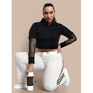 CUPID Womans Rich Cotton Side Stripes Joggers