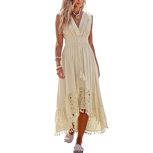 CUPSHE Womens Maxi Dress V Neck Sleeveless