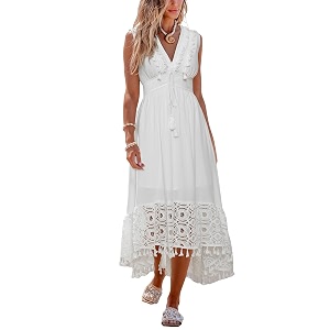 CUPSHE Womens Maxi Dress V Neck Sleeveless