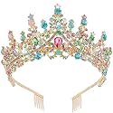 CURASA Baroque Tiaras multicolor crown for women birthday crown for girls vintage princess crown Rhinestone Headbands Queen crown for bridal wedding prom Halloween birthday party