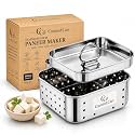 Curated Cart Stainless Steel Paneer Maker, Paneer Press Mould with Lid, 550ml Square, Perfect for Fresh Homemade Paneer, Tofu, Cheese & Sprouts, Rust Resistance