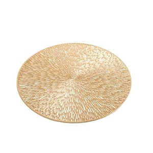 curated cart round dinning table mat 2 pcs  placemats table mat pvc material  waterproof heat resistant  dining table kitchen events amp home dcor- gold