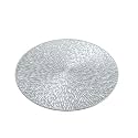 Curated Cart Round Dinning Table Mat Set of 2|Placemats Table Mat PVC Material|Waterproof, Heat Resistant |Dining Table, Kitchen, Events &amp; Home Décor- (Silver)