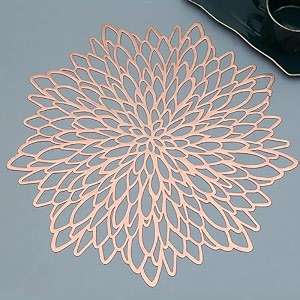 curated cart dinning table mat 4 pcs  placemats table mat pvc material  waterproof heat resistant  round dining table for kitchen events amp home dcor- rose gold