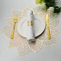 Curated Cart Dinning Table Mat Set of 4|Placemats Table Mat PVC Material|Waterproof, Heat Resistant |Round Dining Table for Kitchen, Events &amp; Home Décor- (Gold)