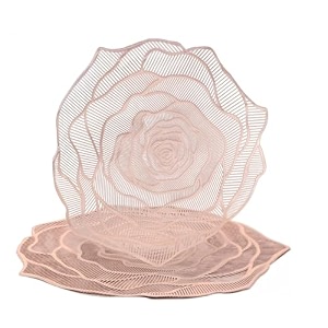 curated cart dinning table mat set of 2placemats table mat pvc materialwaterproof heat resistant rose dining table for kitchen events amp home dcor- rose gold
