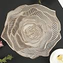 Curated Cart Dinning Table Mat 4 Pcs | Placemats Table Mat PVC Material | Waterproof, Heat Resistant | Rose Dining Table for Kitchen, Events &amp; Home Décor- (Gold)