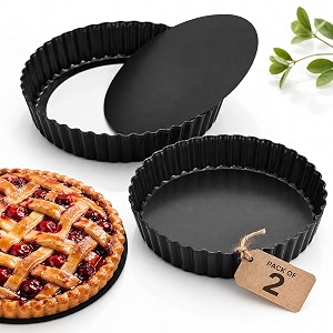 curated cart tart mould mini tart pan for baking removable bottom 8 inch non stick carbon steel quiche mould for oven baking pie tart cake tray premium sgs certified