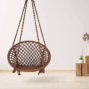 curio centre make in india cotton round swing chair for adultscomfortable hammock swing for indoor outdoor amp balcony use without accessories brown 145 x 67 x 45 cm 100 kg capacity