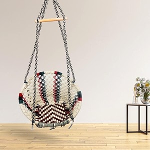 curio centre make in india cotton round swing chair for adultscomfortable hammock swing for indoor outdoor amp balcony use without accessories multicolor 145 x 67 x 45 cm 100 kg capacity