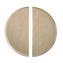 Beechwood Door Handles, Round Deisgn, Wardrobe Handles, Pair of 2 Half Round Handles (Beechwood Luna Design, 6 Inch Dia)