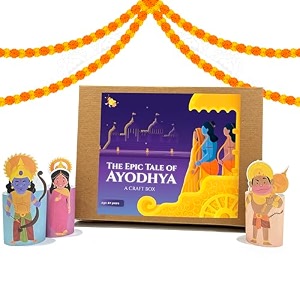 the curious bees - the epic tales of ayodhya  7 activities included  activity box for kids craft kit educational kit fun amp learning activity  gift hampers multicolor