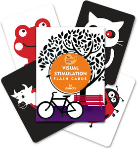 the curious bees visual stimulation high contrast new born flash cards  12 cards  24 objects
