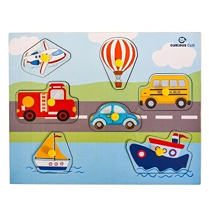 curious cub wooden vehicle pegged puzzle game  vehicle themed peg board  sorting toy for kids 15 yrsscreen free activities for kidsshape matching game for toddlers ideal educational toys gift