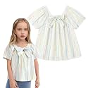 Curipeer Toddler Girl Summer Blouse,Puff Sleeve