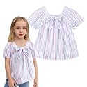 Curipeer Toddler Girl Summer Blouse,Puff Sleeve