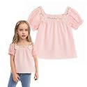 Curipeer Toddler Girl Summer Blouse,Puff Sleeve