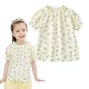 Curipeer Toddler Girl Summer Blouse,Puff Sleeve