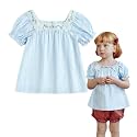 Curipeer Toddler Girl Summer Blouse,Puff Sleeve