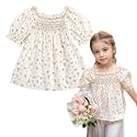 Curipeer Toddler Girl Summer Blouse,Puff Sleeve